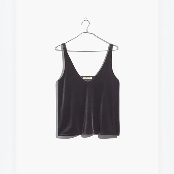 Madewell Velvet Gray Silver Cami Tank Top Blouse Sleeveless Size Small S - Picture 1 of 10